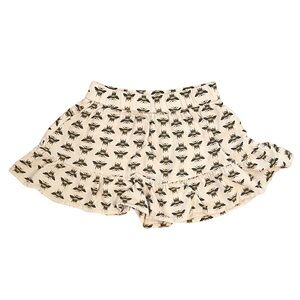 Bee Print Tan Toddler Ruffle Skort